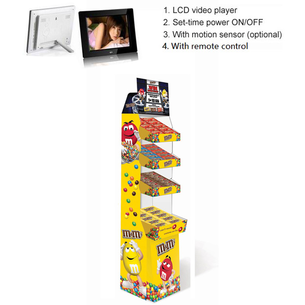 lcd video cardboard table top display