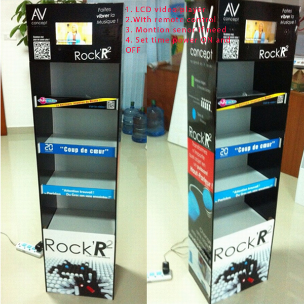 Cardboard lcd  display rack portable book display
