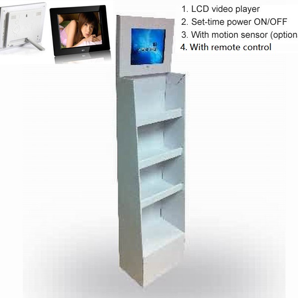 Carton hanging display with digital photo frame