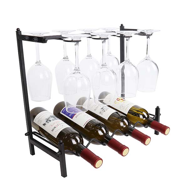 Home Decor & Kitchen Storage Rack Hanging Glass Bottle Wine Rack Display