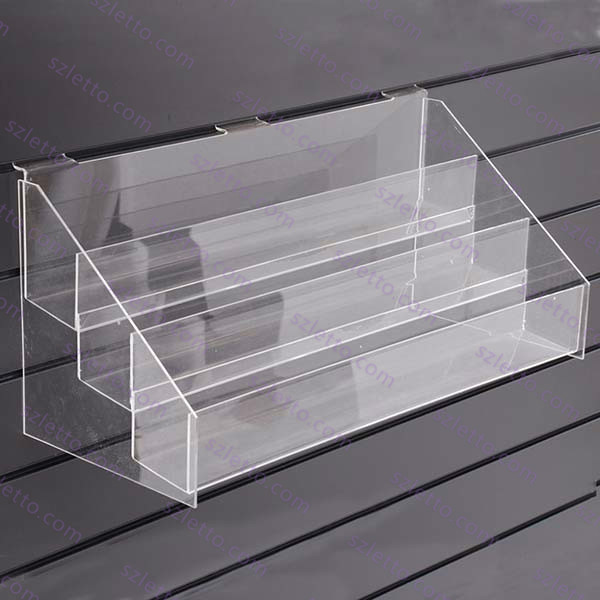 3 Tier Wall Mounted Clear Acrylic Slat Wall Nail Polish Display Rack